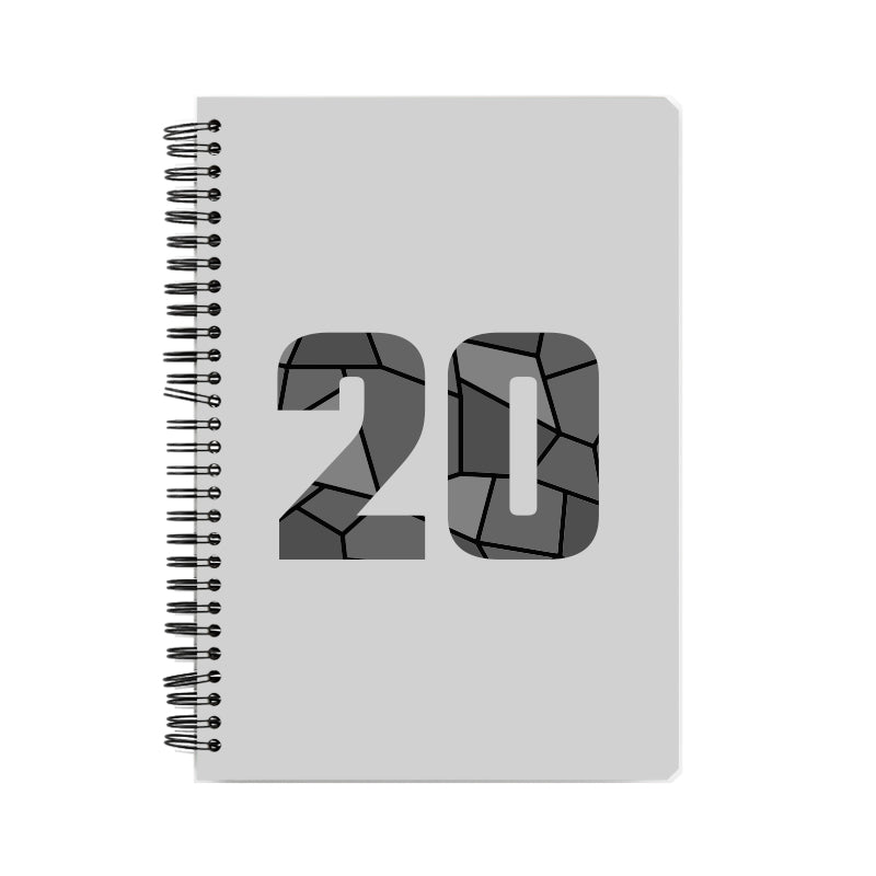 20 Number Notebook (Melange Grey, A5 Size, 100 Pages, Ruled, 6 Pack)