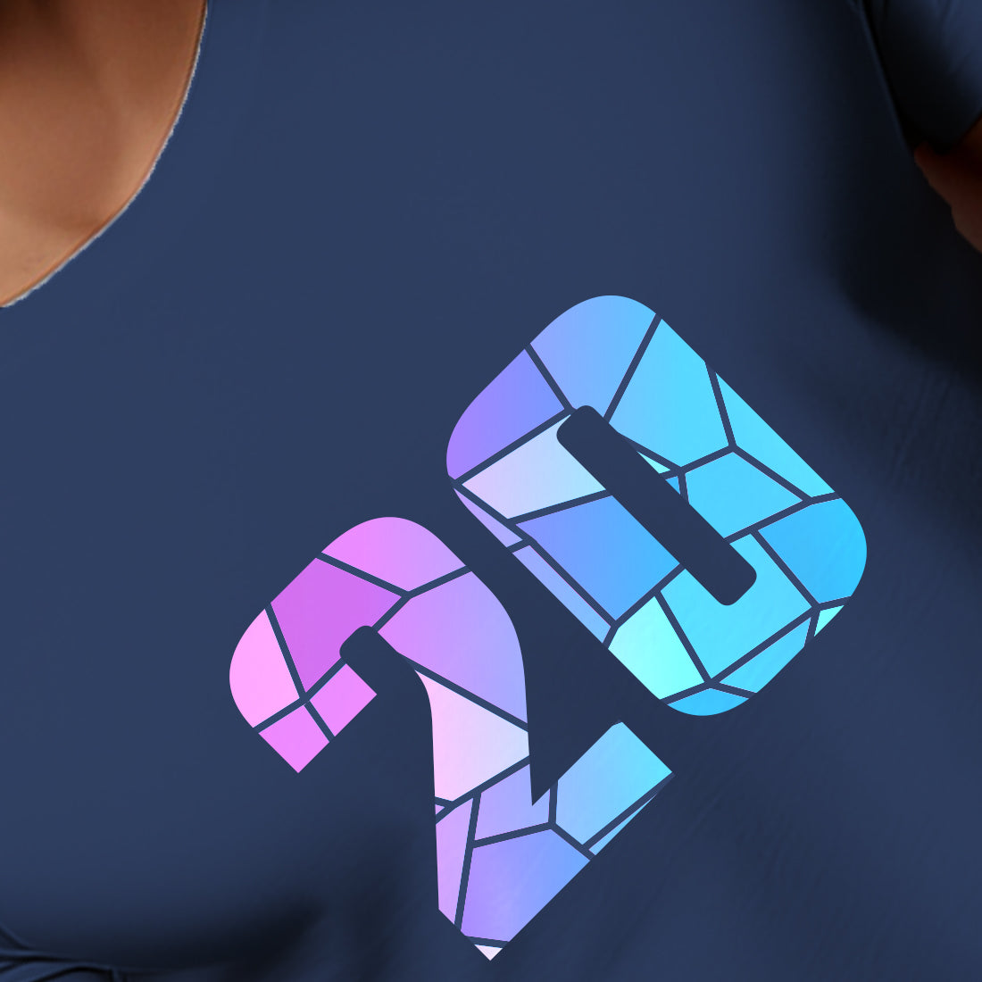 20 Number Men Unisex T-Shirt | Custom Number Graphic Tee (Navy Blue)