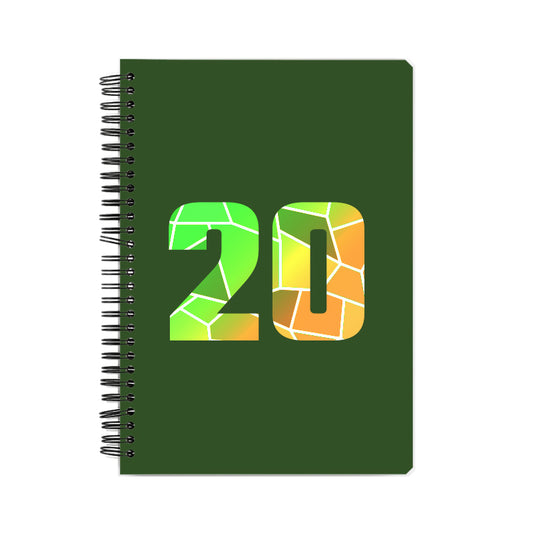 20 Number Notebook (Olive Green, A5 Size, 100 Pages, Ruled, 6 Pack)