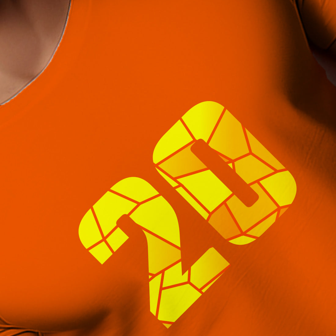 20 Number Men Unisex T-Shirt | Custom Number Graphic Tee (Orange)
