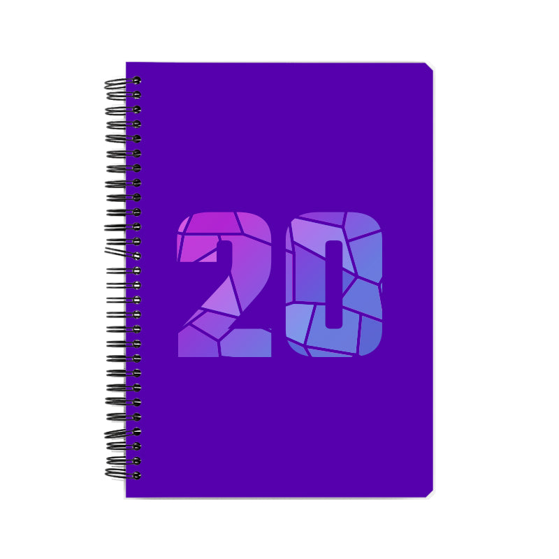 20 Number Notebook (Purple, A5 Size, 100 Pages, Ruled, 6 Pack)