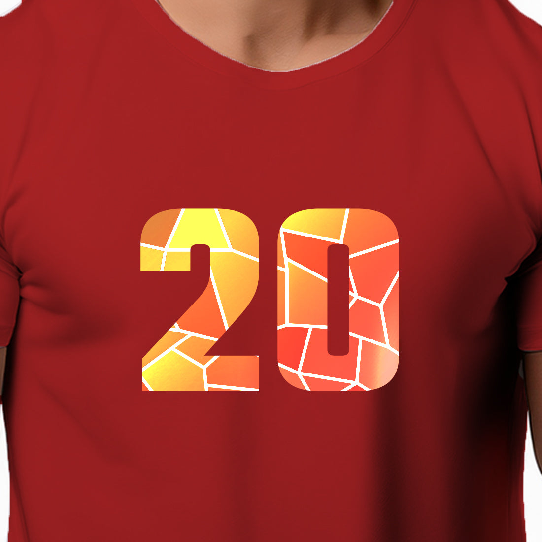 20 Number Men Unisex T-Shirt | Custom Number Graphic Tee (Red)