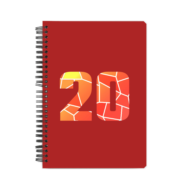 20 Number Notebook (Red, A5 Size, 100 Pages, Ruled, 6 Pack)