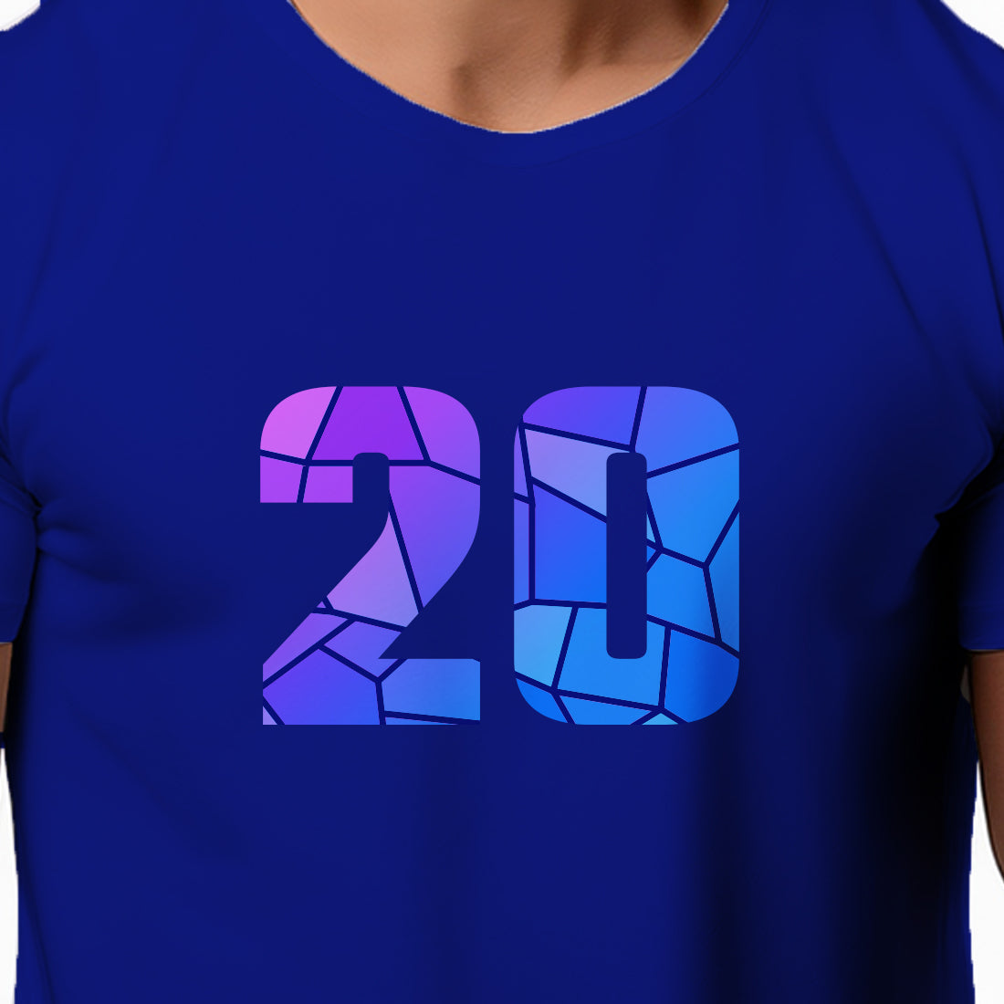 20 Number Men Unisex T-Shirt | Custom Number Graphic Tee (Royal Blue)