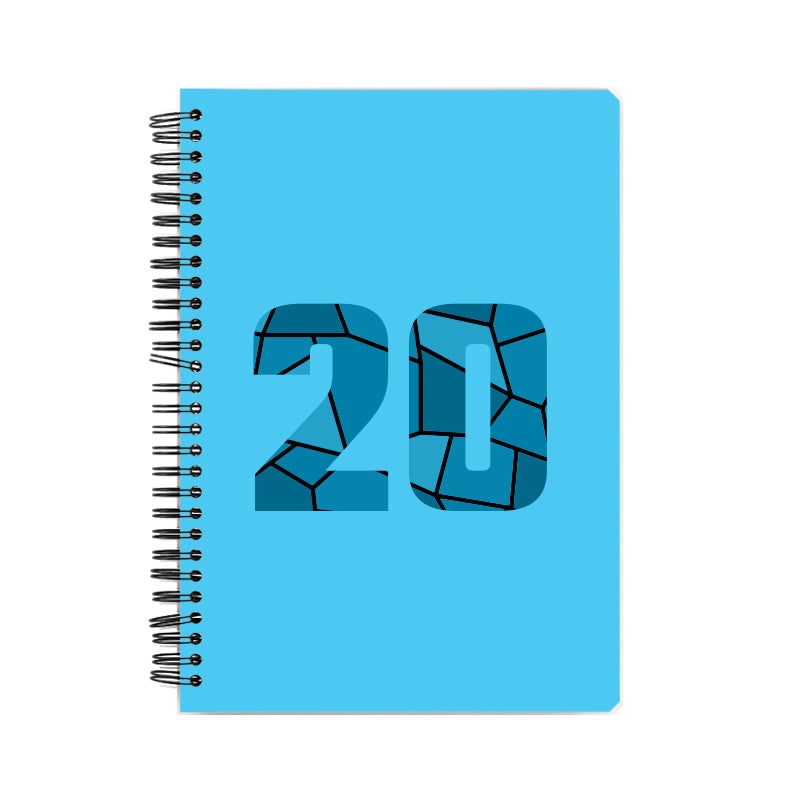 20 Number Notebook (Sky Blue, A5 Size, 100 Pages, Ruled, 6 Pack)