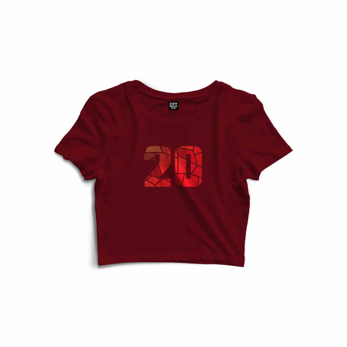 20 Number Women Crop Top (Maroon)