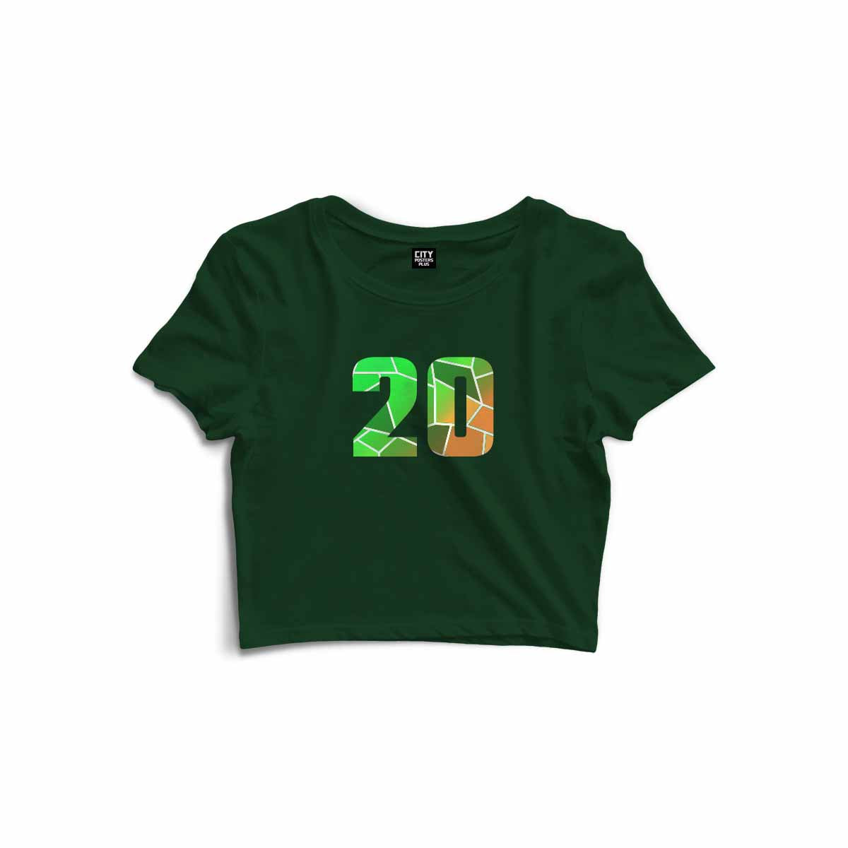 20 Number Women Crop Top (Olive Green)