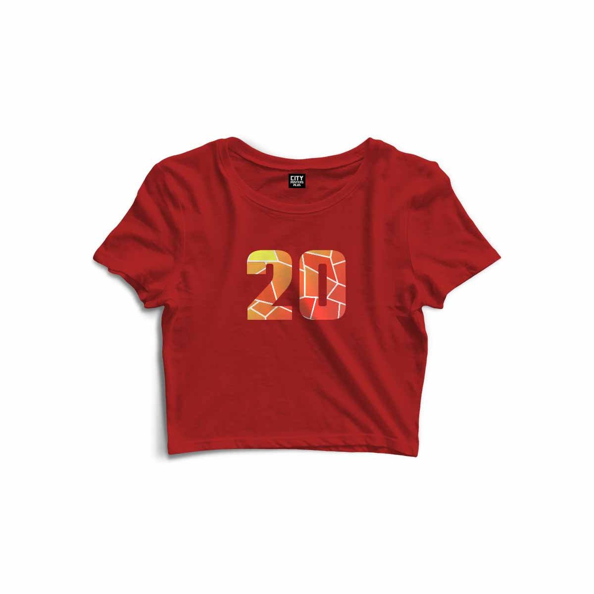 20 Number Women Crop Top (Red)