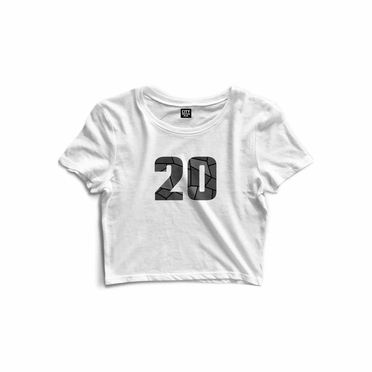 20 Number Women Crop Top (White)