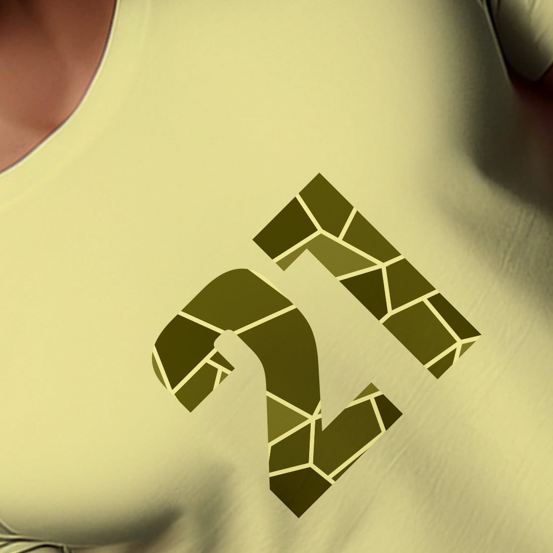 21 Number Men Unisex T-Shirt (Butter Yellow)