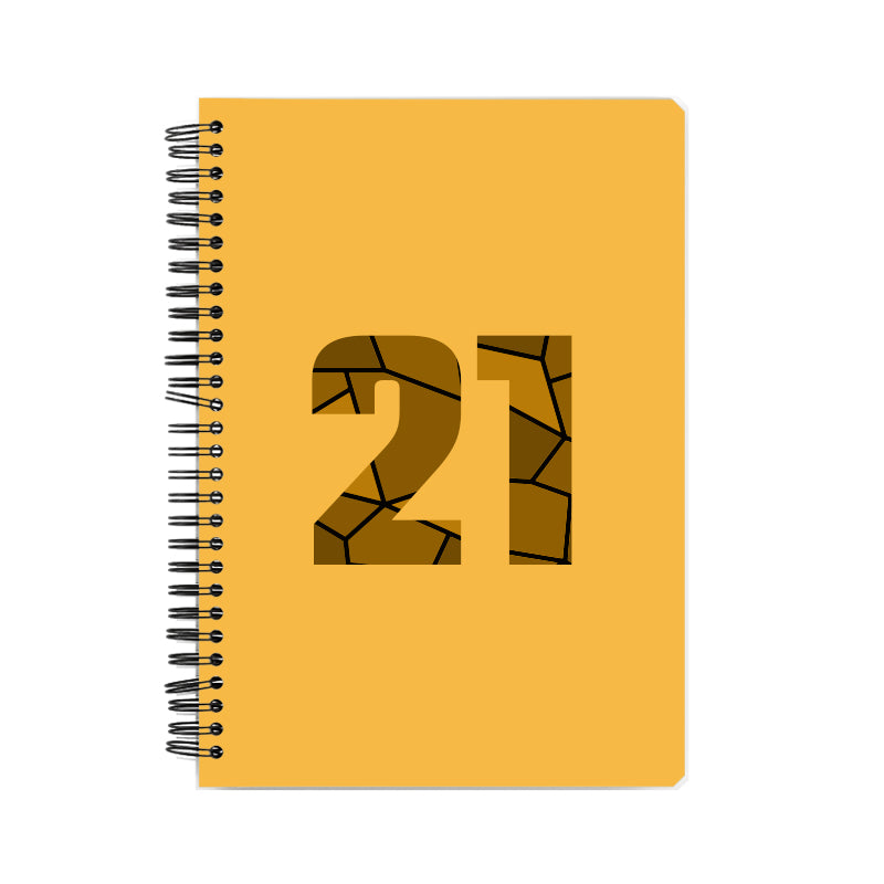 21 Number Notebook (Golden Yellow, A5 Size, 100 Pages, Ruled, 6 Pack)