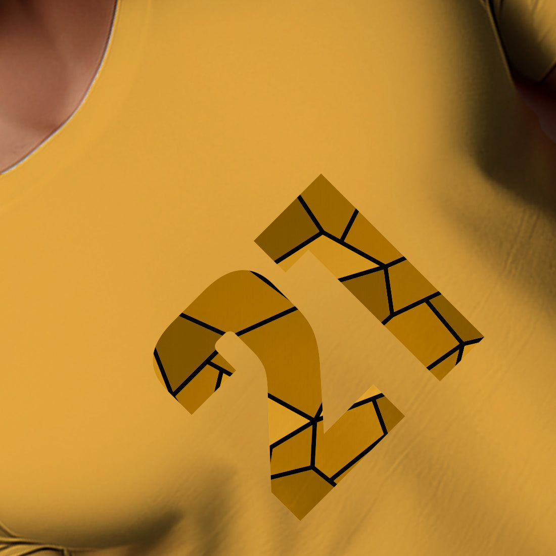 21 Number Men Unisex T-Shirt (Golden Yellow)