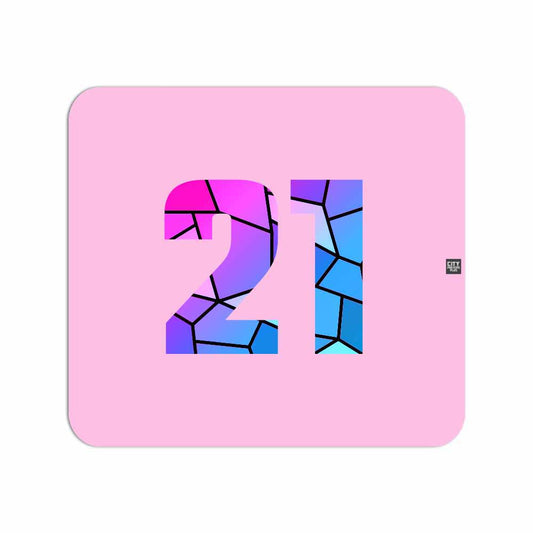 21 Number Mousepad (Light Pink)