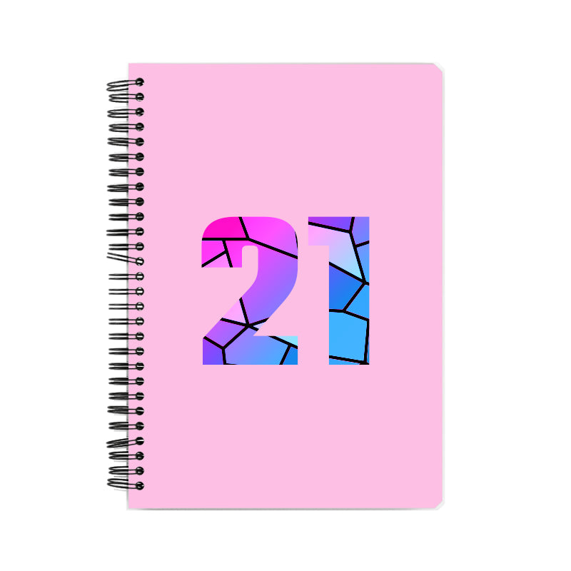 21 Number Notebook (Light Pink, A5 Size, 100 Pages, Ruled, 6 Pack)