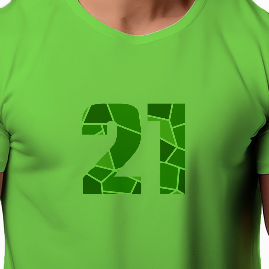 21 Number Men Unisex T-Shirt (Liril Green)