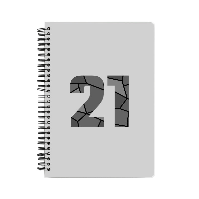 21 Number Notebook (Melange Grey, A5 Size, 100 Pages, Ruled, 6 Pack)