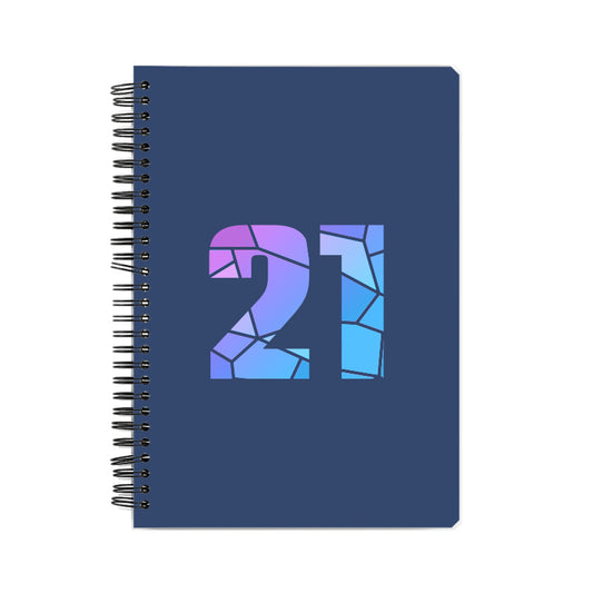 21 Number Notebook (Navy Blue, A5 Size, 100 Pages, Ruled, 6 Pack)