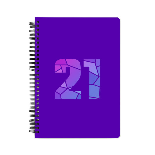 21 Number Notebook (Purple, A5 Size, 100 Pages, Ruled, 6 Pack)