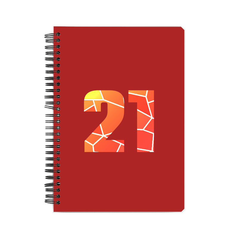 21 Number Notebook (Red, A5 Size, 100 Pages, Ruled, 6 Pack)