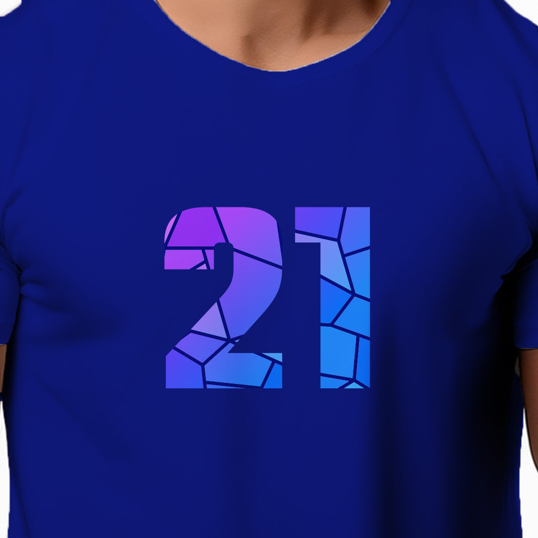 21 Number Men Unisex T-Shirt (Royal Blue)