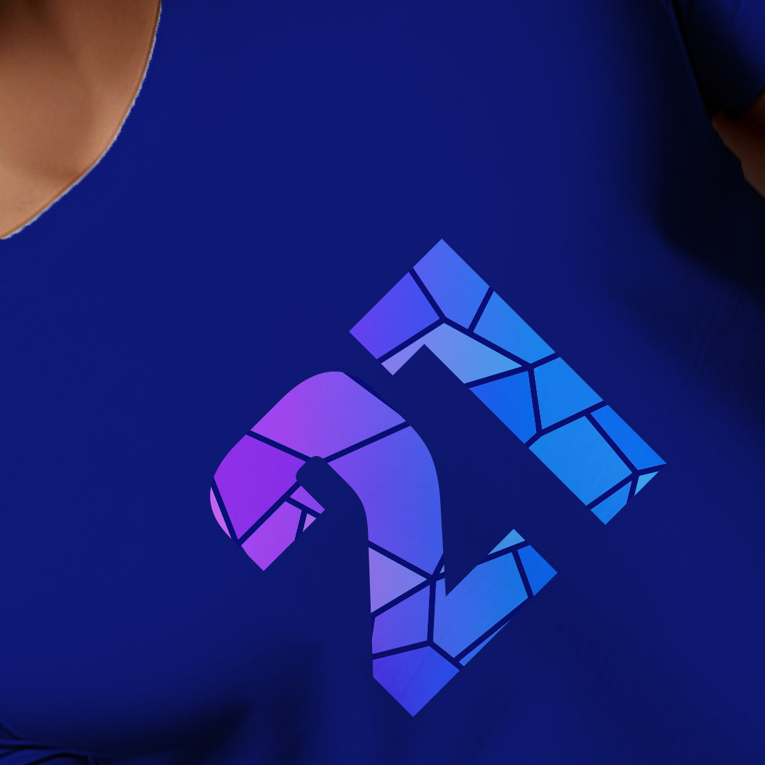21 Number Men Unisex T-Shirt (Royal Blue)