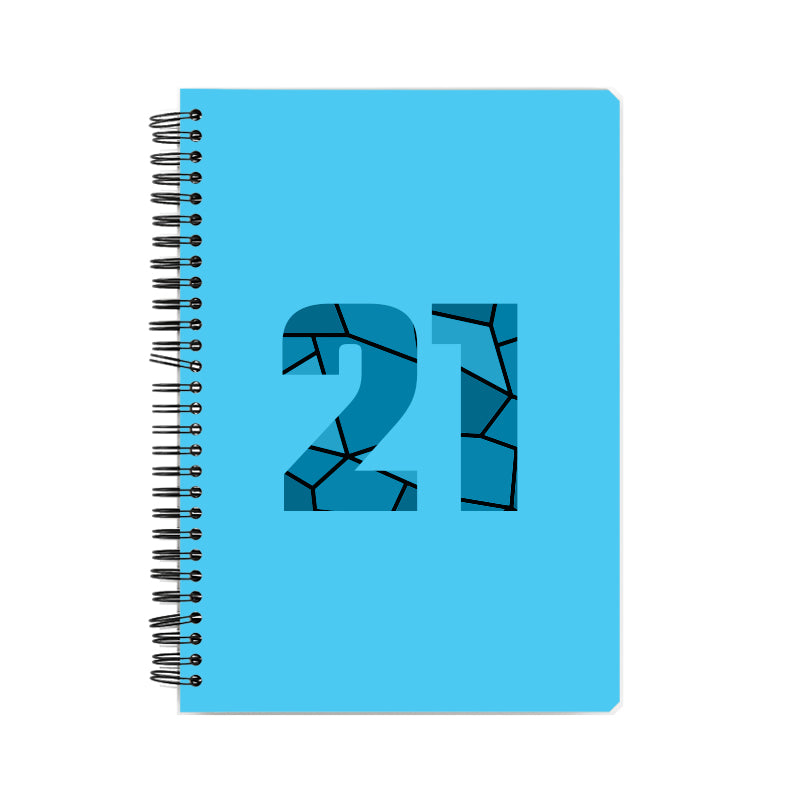 21 Number Notebook (Sky Blue, A5 Size, 100 Pages, Ruled, 6 Pack)