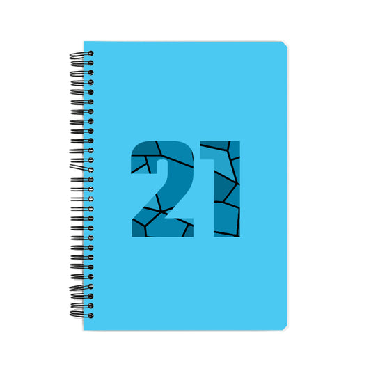 21 Number Notebook (Sky Blue, A5 Size, 100 Pages, Ruled, 6 Pack)