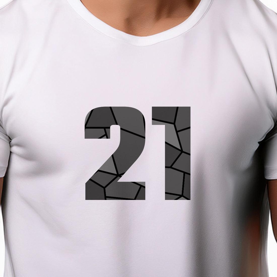 21 Number Men Unisex T-Shirt (White)