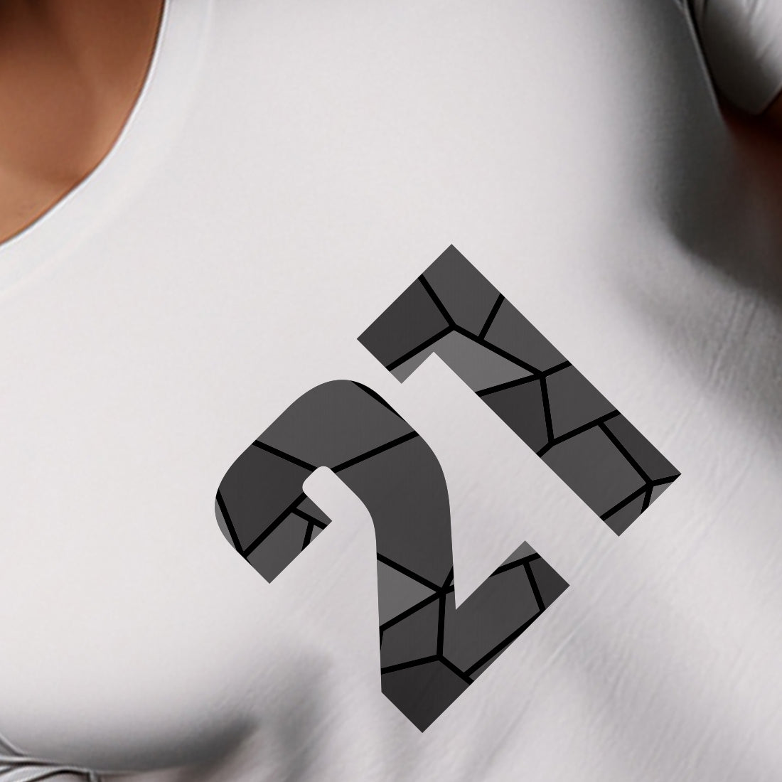 21 Number Men Unisex T-Shirt (White)