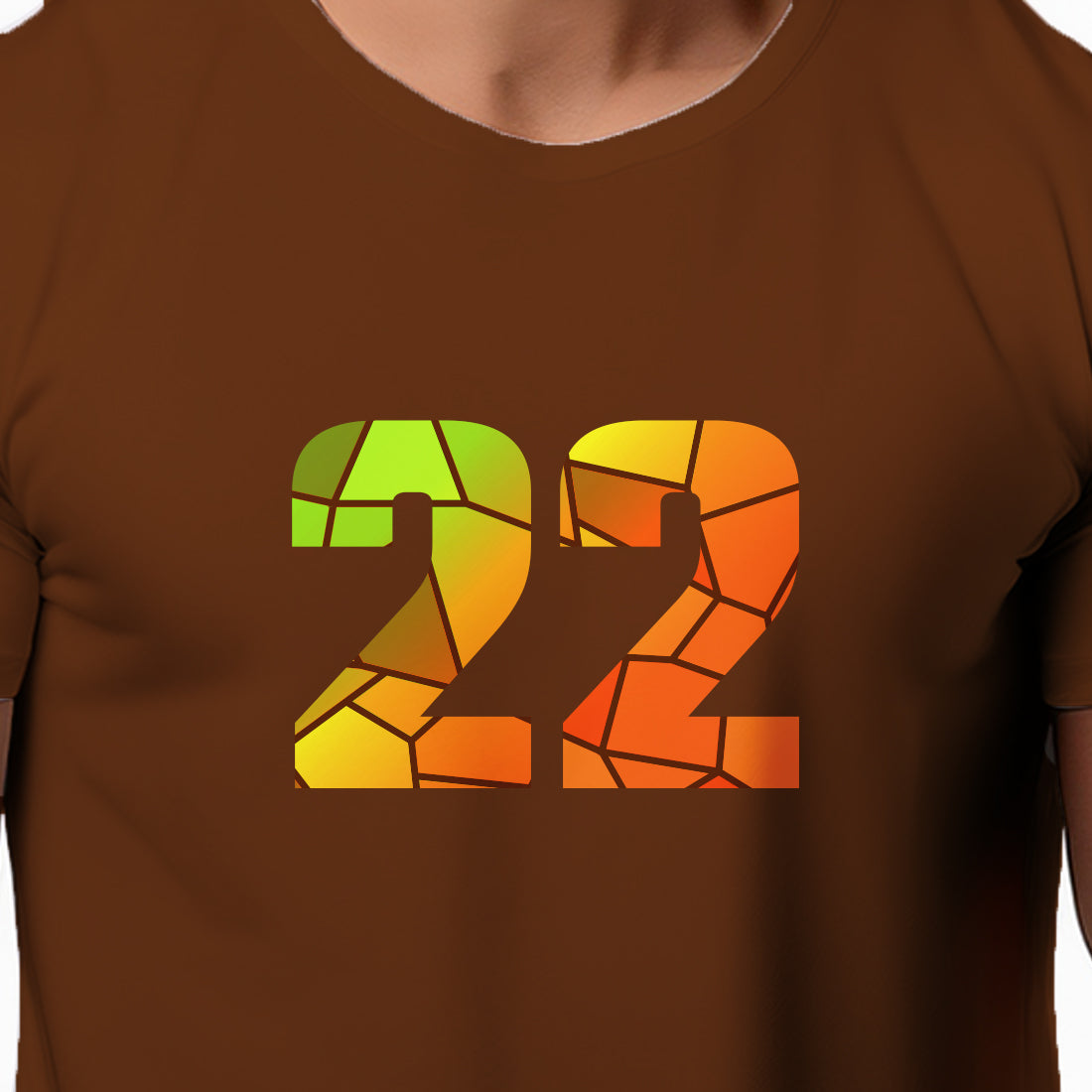 22 Number Men Unisex T-Shirt (Brown)