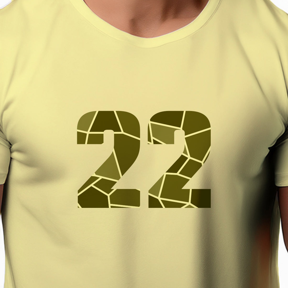 22 Number Men Unisex T-Shirt (Butter Yellow)