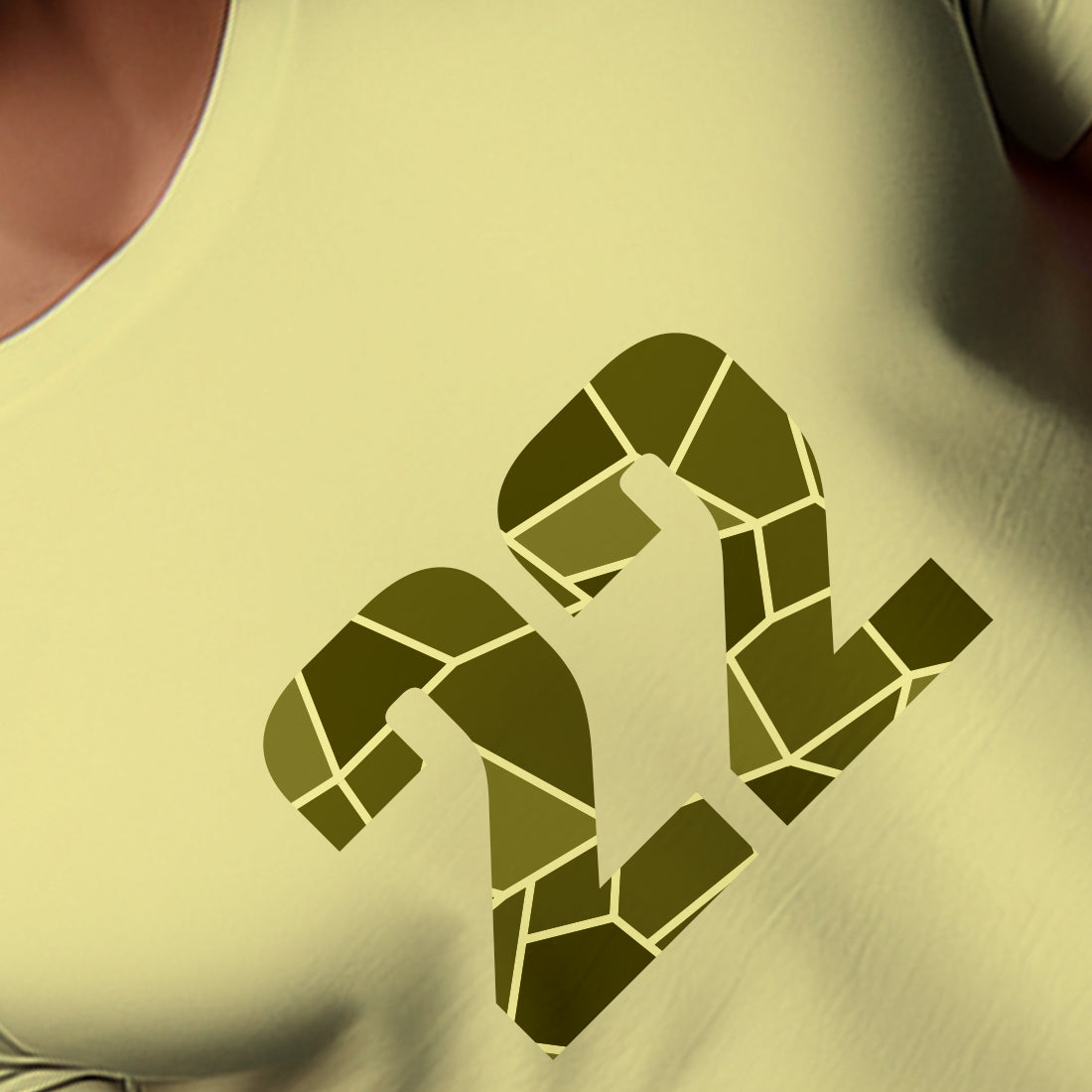 22 Number Men Unisex T-Shirt (Butter Yellow)