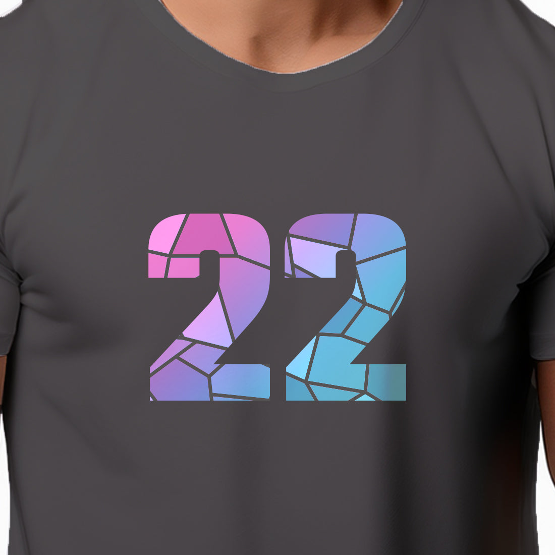 22 Number Men Unisex T-Shirt (Charcoal Grey)