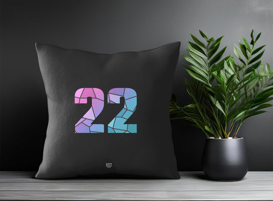 22 Number Pillow Case and Pillow Throw (Charcoal Grey)