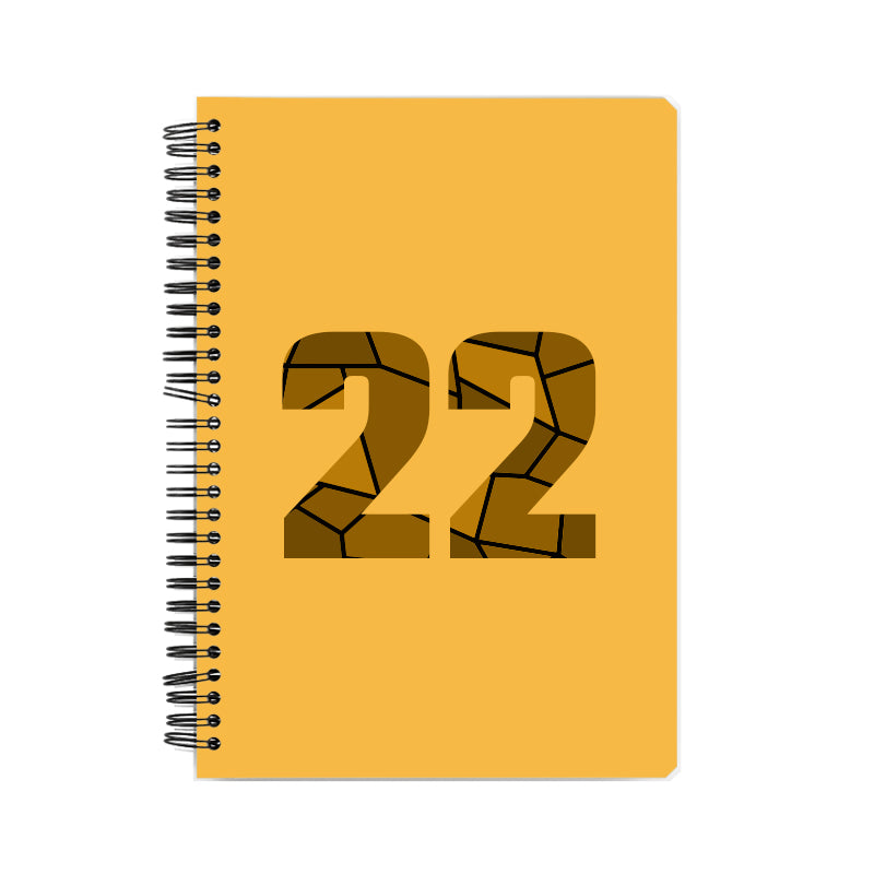 22 Number Notebook (Golden Yellow, A5 Size, 100 Pages, Ruled, 6 Pack)