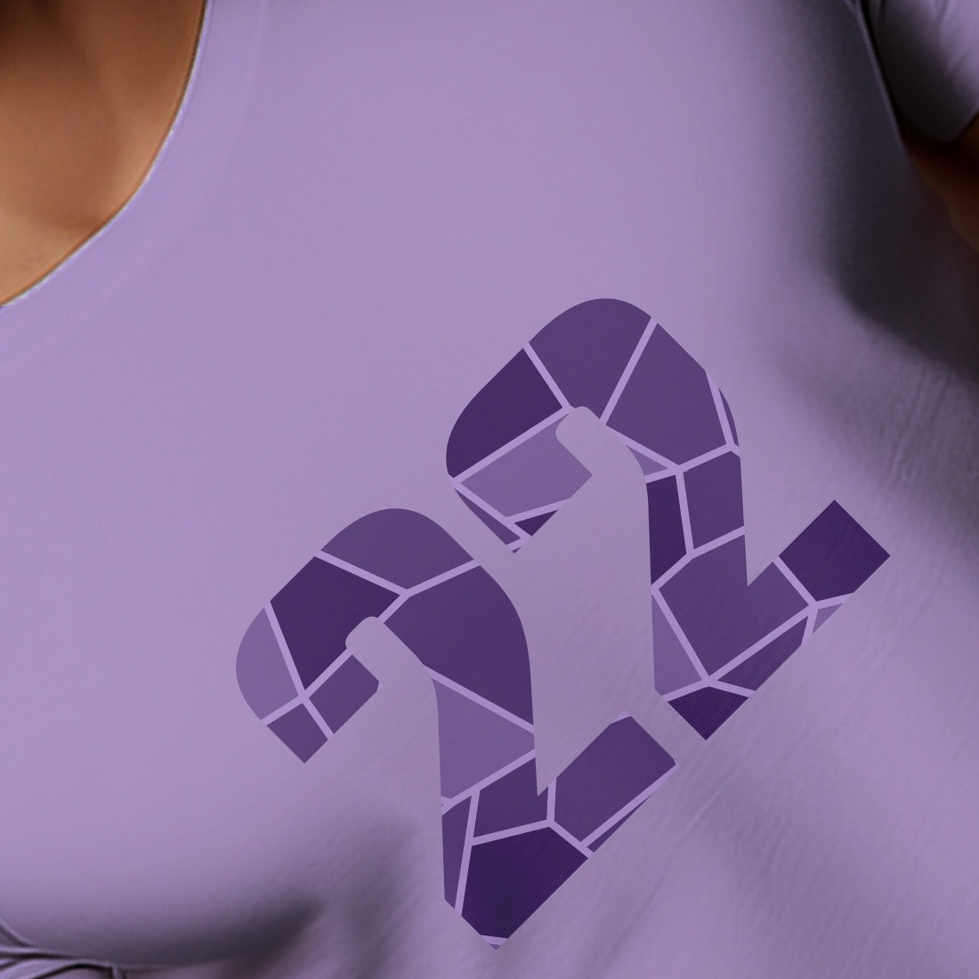 22 Number Men Unisex T-Shirt (Iris Lavender)