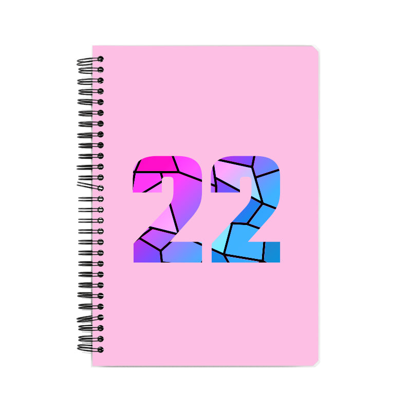 22 Number Notebook (Light Pink, A5 Size, 100 Pages, Ruled, 6 Pack)