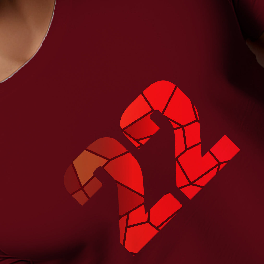 22 Number Men Unisex T-Shirt (Maroon)