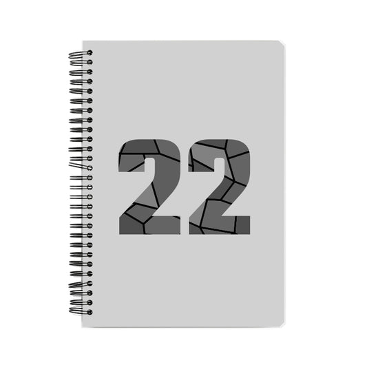 22 Number Notebook (Melange Grey, A5 Size, 100 Pages, Ruled, 6 Pack)