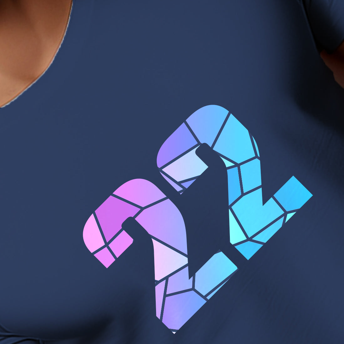 22 Number Men Unisex T-Shirt (Navy Blue)