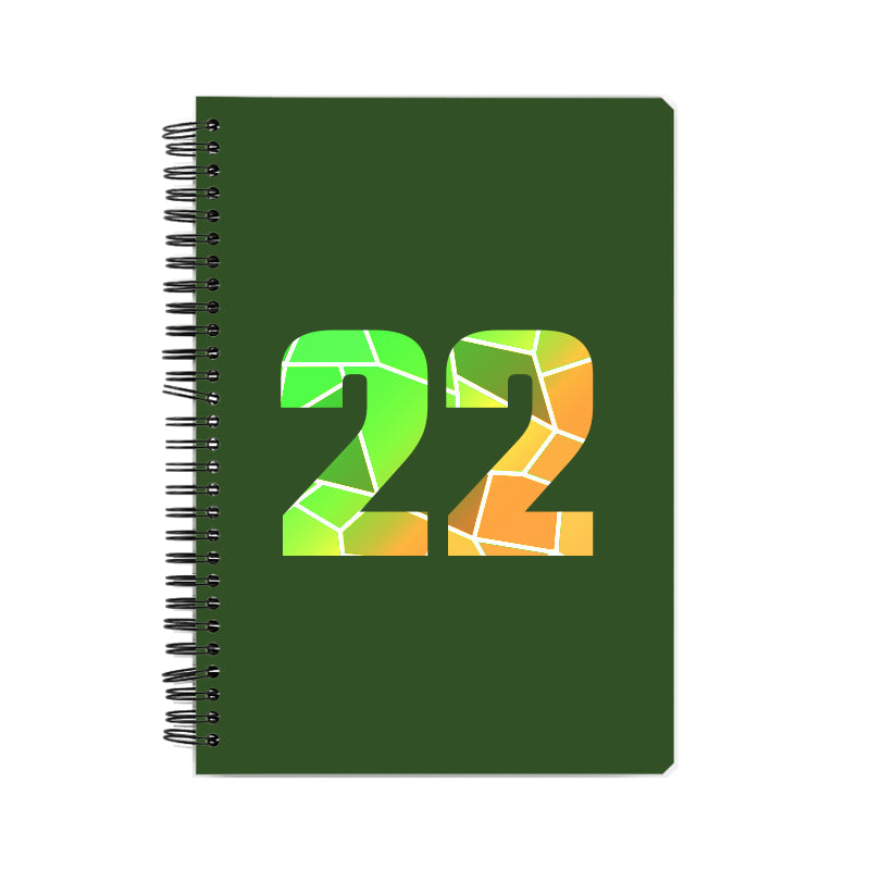 22 Number Notebook (Olive Green, A5 Size, 100 Pages, Ruled, 6 Pack)