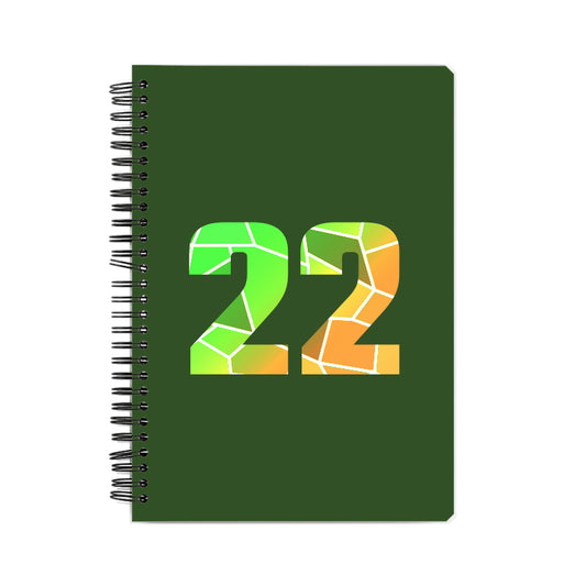 22 Number Notebook (Olive Green, A5 Size, 100 Pages, Ruled, 6 Pack)