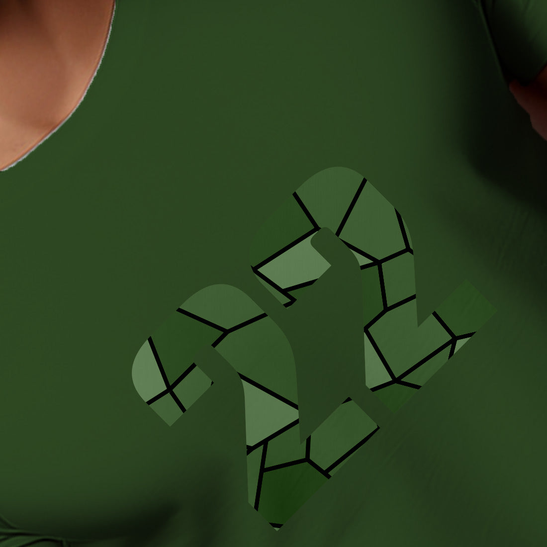 22 Number Men Unisex T-Shirt (Olive Green)