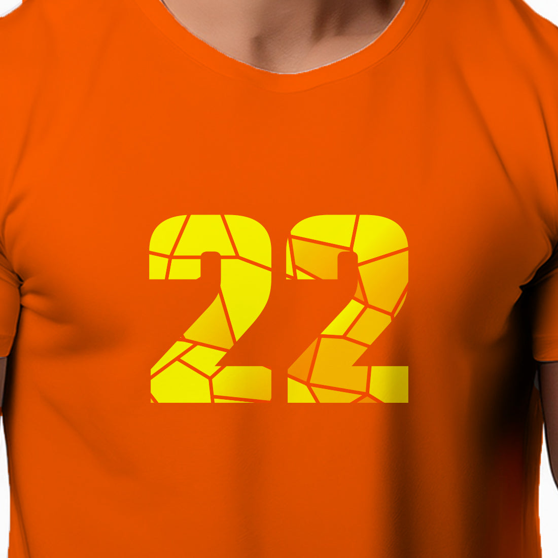 22 Number Men Unisex T-Shirt (Orange)