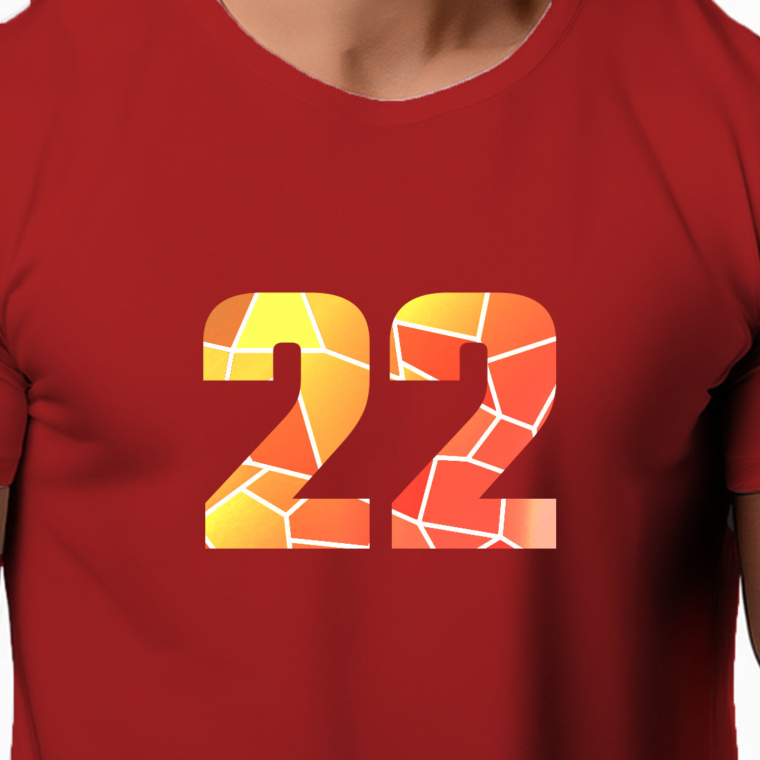 22 Number Men Unisex T-Shirt (Red)
