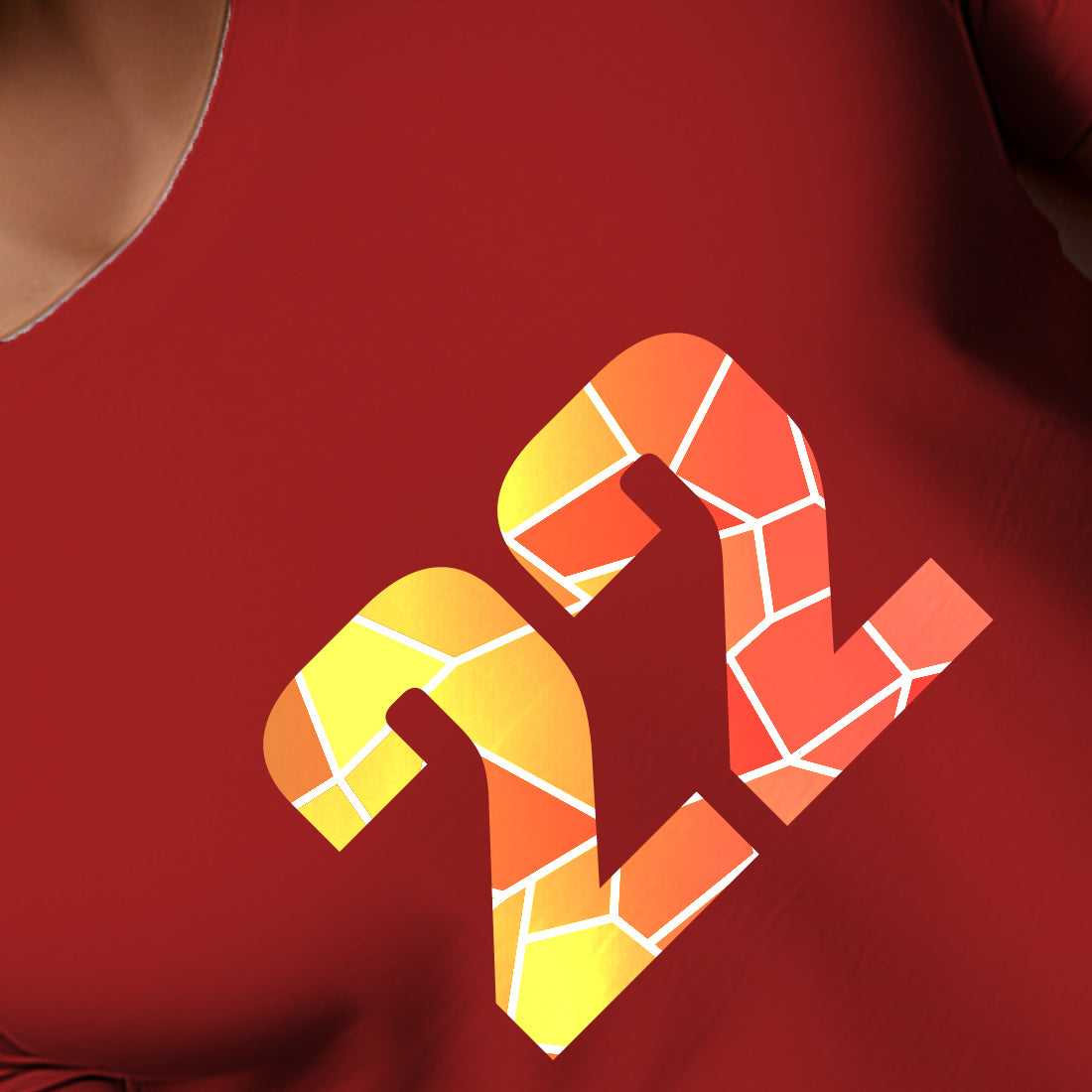 22 Number Men Unisex T-Shirt (Red)