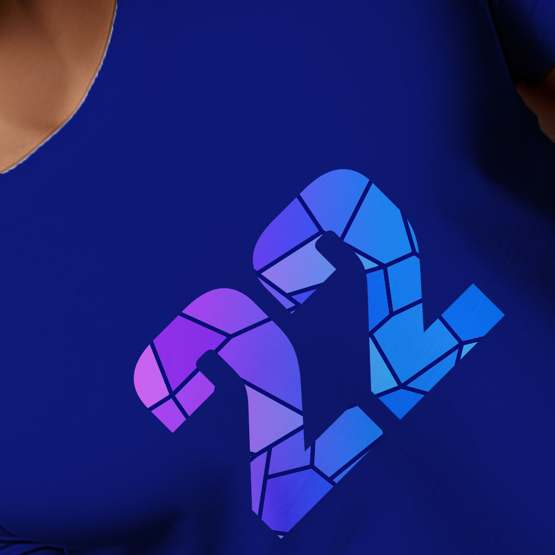 22 Number Men Unisex T-Shirt (Royal Blue)