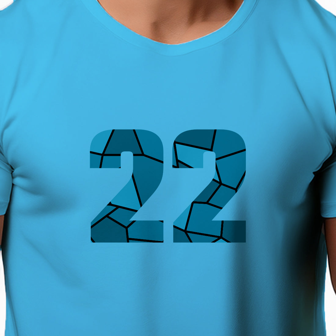 22 Number Men Unisex T-Shirt (Sky Blue)