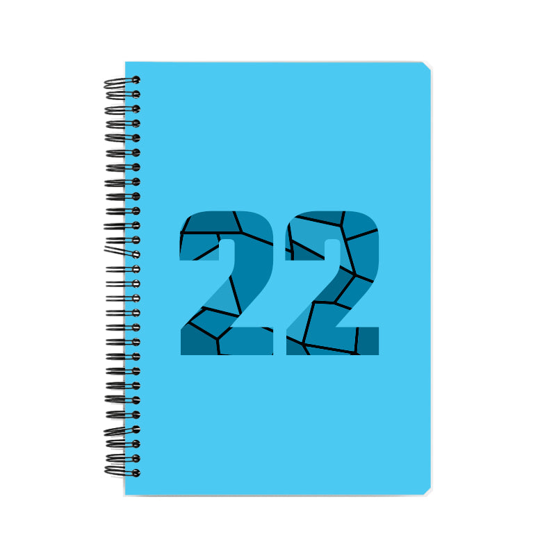 22 Number Notebook (Sky Blue, A5 Size, 100 Pages, Ruled, 6 Pack)