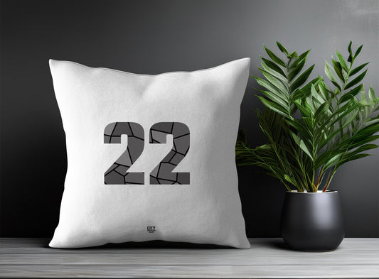 22 Number Pillow Case and Pillow Throw (White)